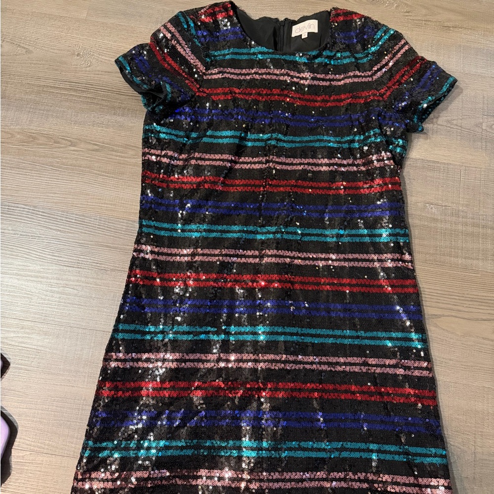 Elegant Multicolor Sequin Dress